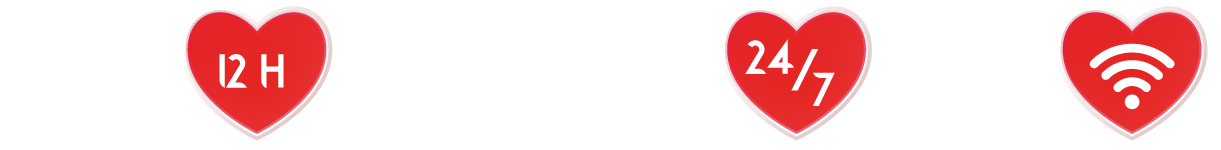 Estadía 12h, Alimentación 24/7 y Wifi