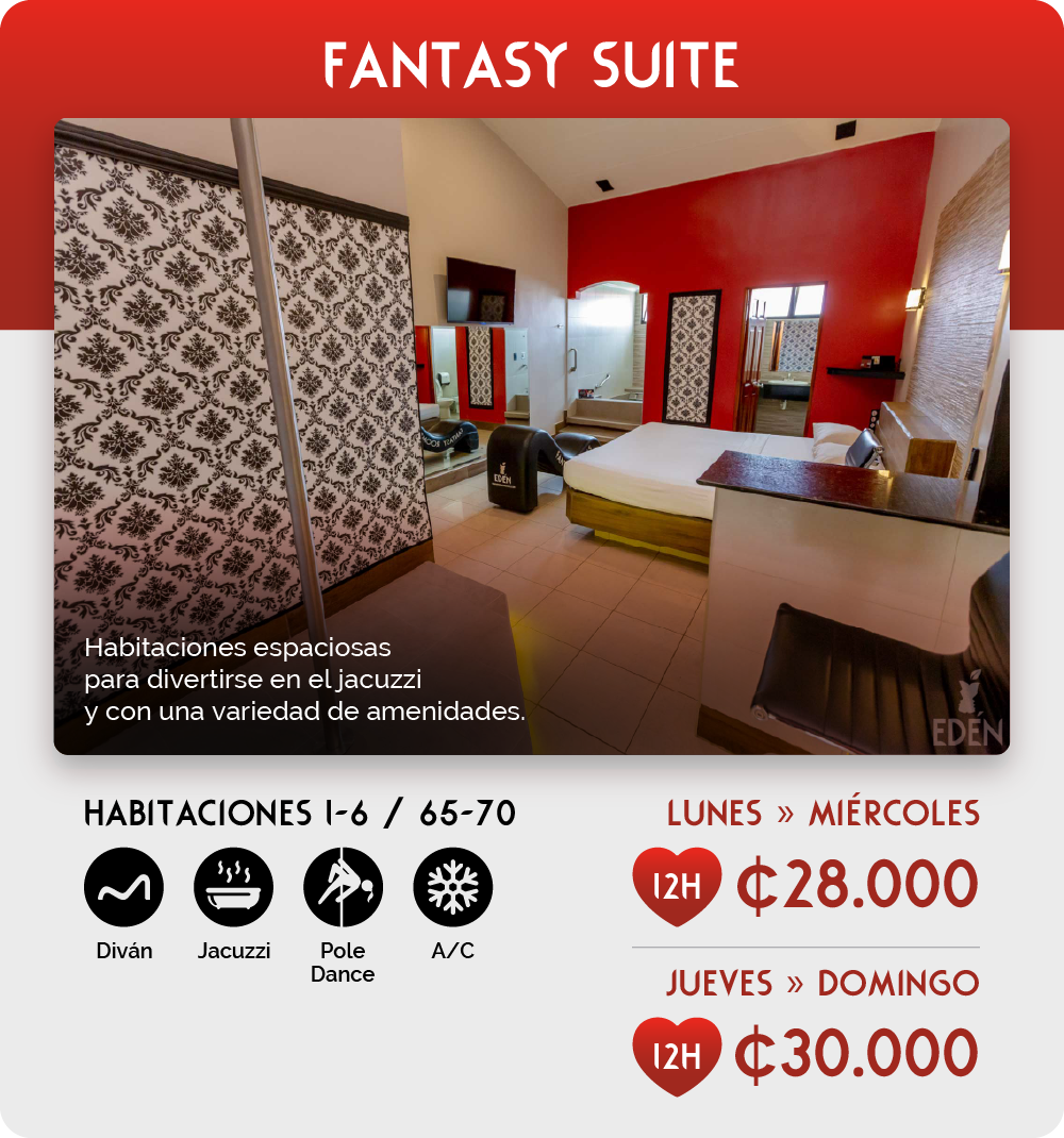 Fantasy Rooms - Edén - Fantasy Suite 1-6 | 65-70