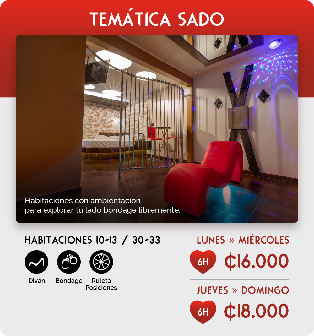 Fantasy Rooms - Paraíso - Temática Sado 10-13 | 30-33